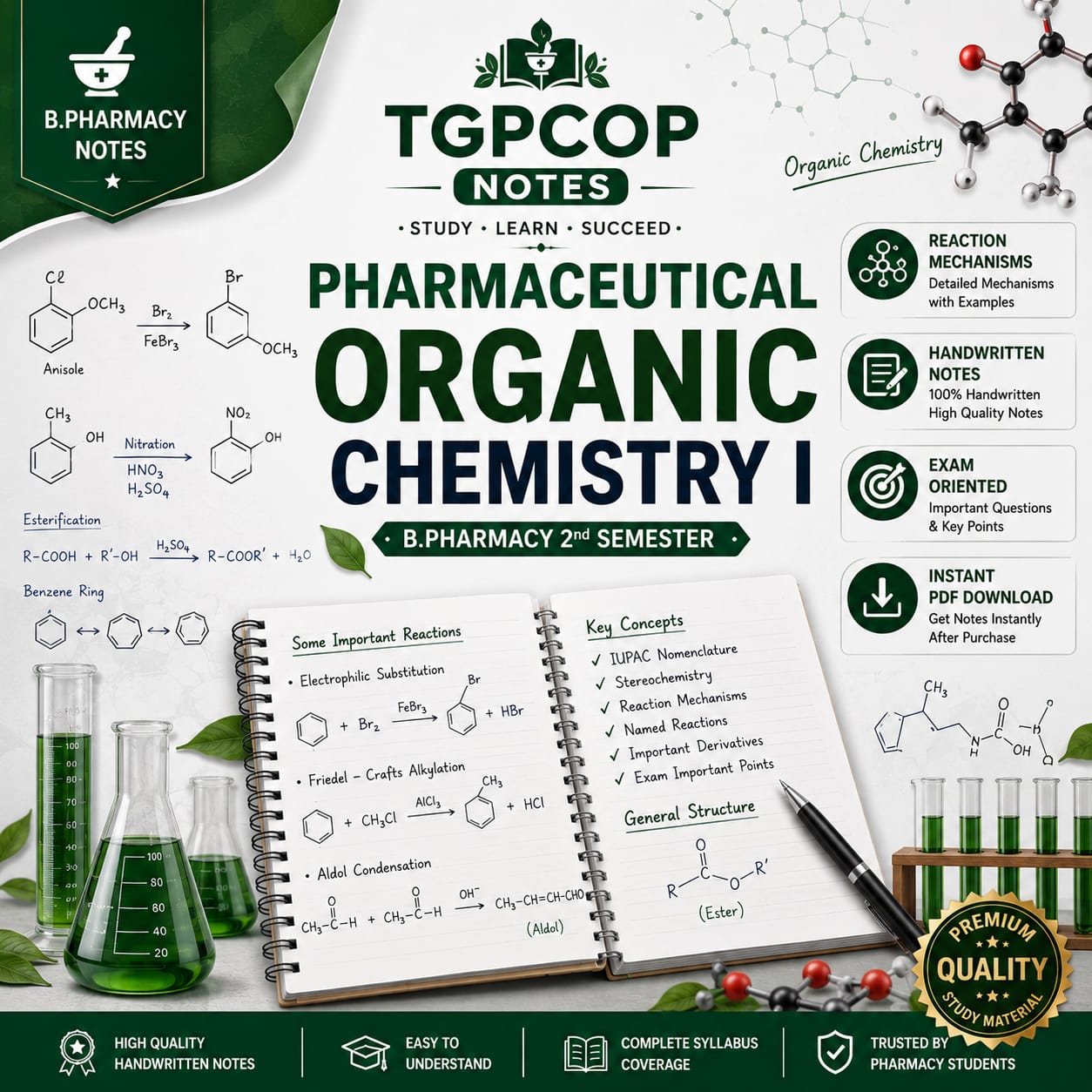 TGPCOP NOTES – Pharmaceutical Organic Chemistry I (B.Pharm 2nd Sem)