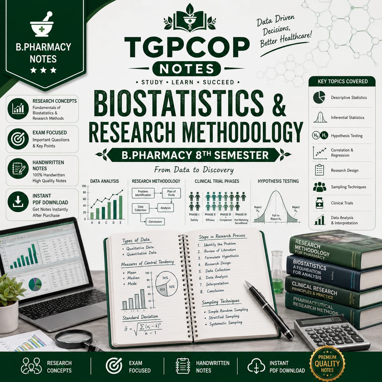 TGPCOP NOTES – Biostatistics & Research Methodology (B.Pharm 8th Sem)