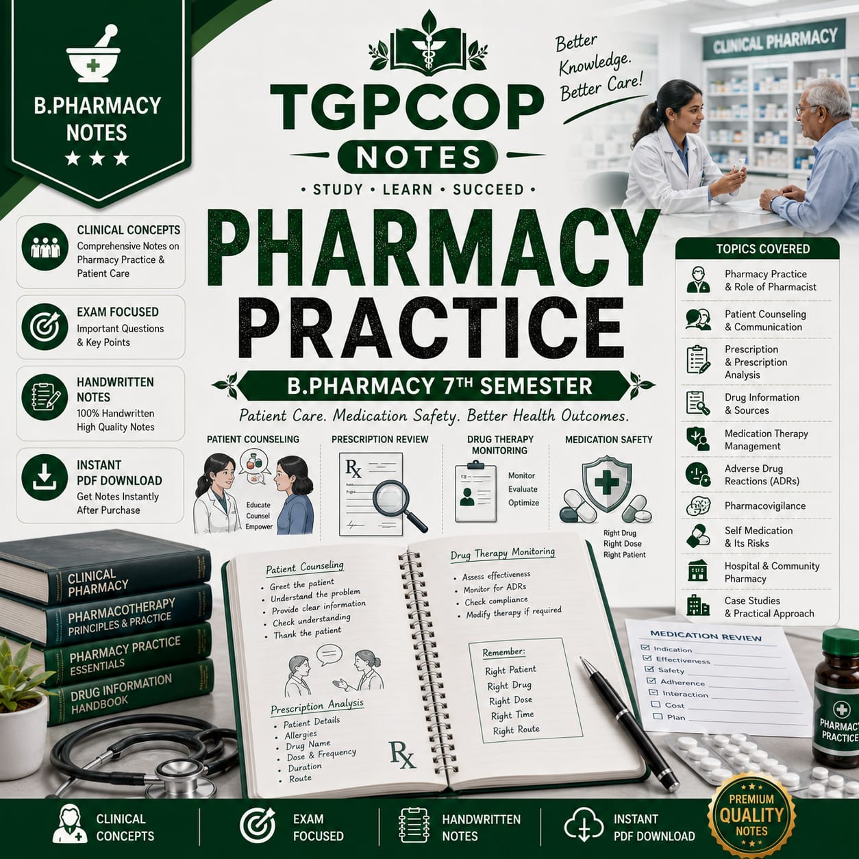 TGPCOP NOTES – Pharmacy Practice (B.Pharm 7th Sem)