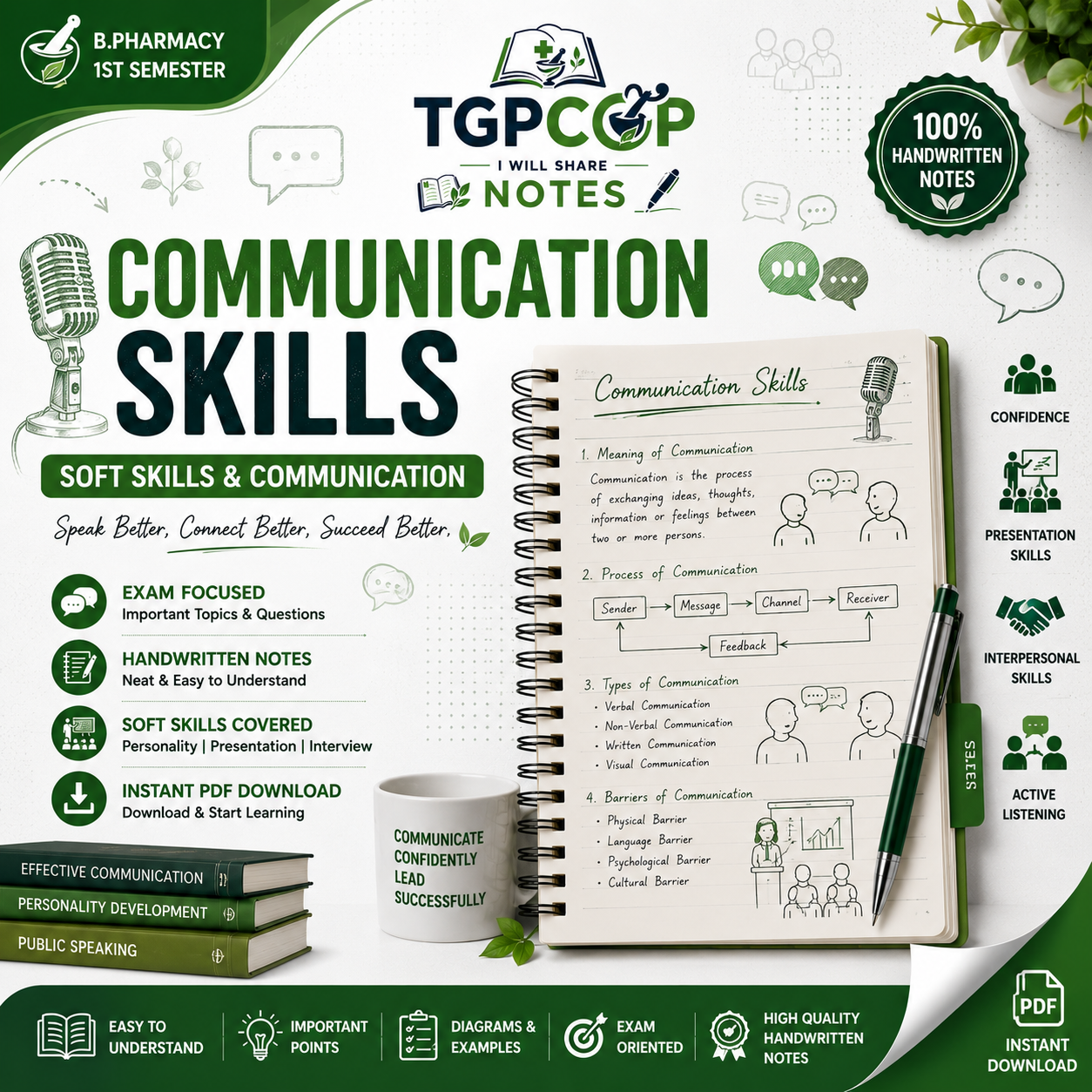 TGPCOP NOTES – Communication Skills (B.Pharm 1st Sem)