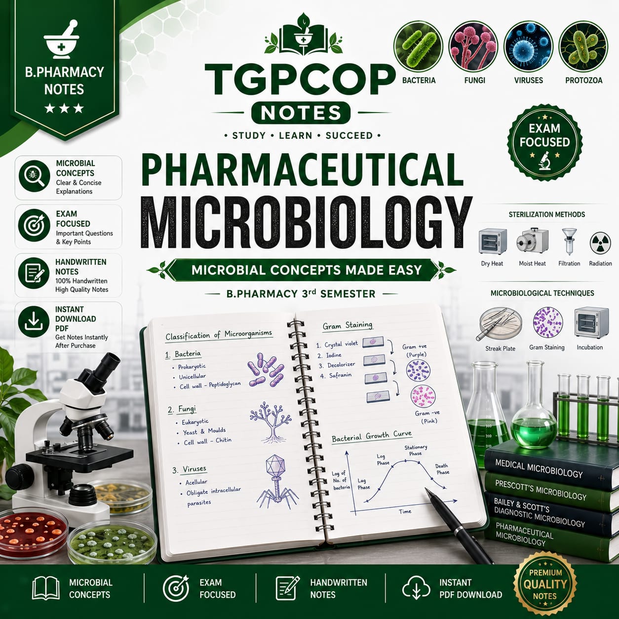 TGPCOP NOTES – Pharmaceutical Microbiology (B.Pharm 3rd Sem)