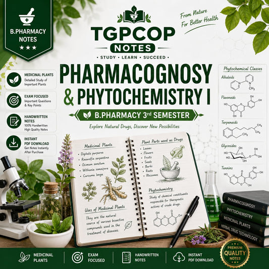 TGPCOP NOTES – Pharmacognosy & Phytochemistry I (B.Pharm 3rd Sem)