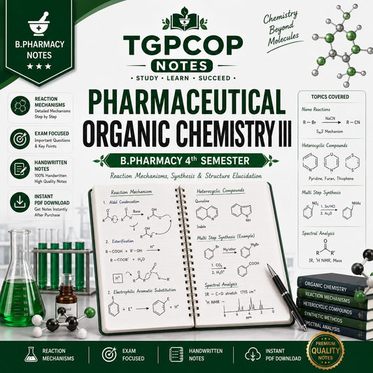 TGPCOP NOTES – Pharmaceutical Organic Chemistry III (B.Pharm 4th Sem)