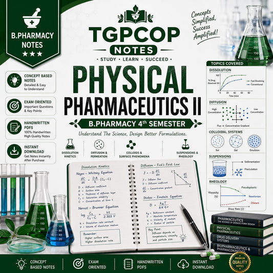 TGPCOP NOTES – Physical Pharmaceutics II (B.Pharm 4th Sem)