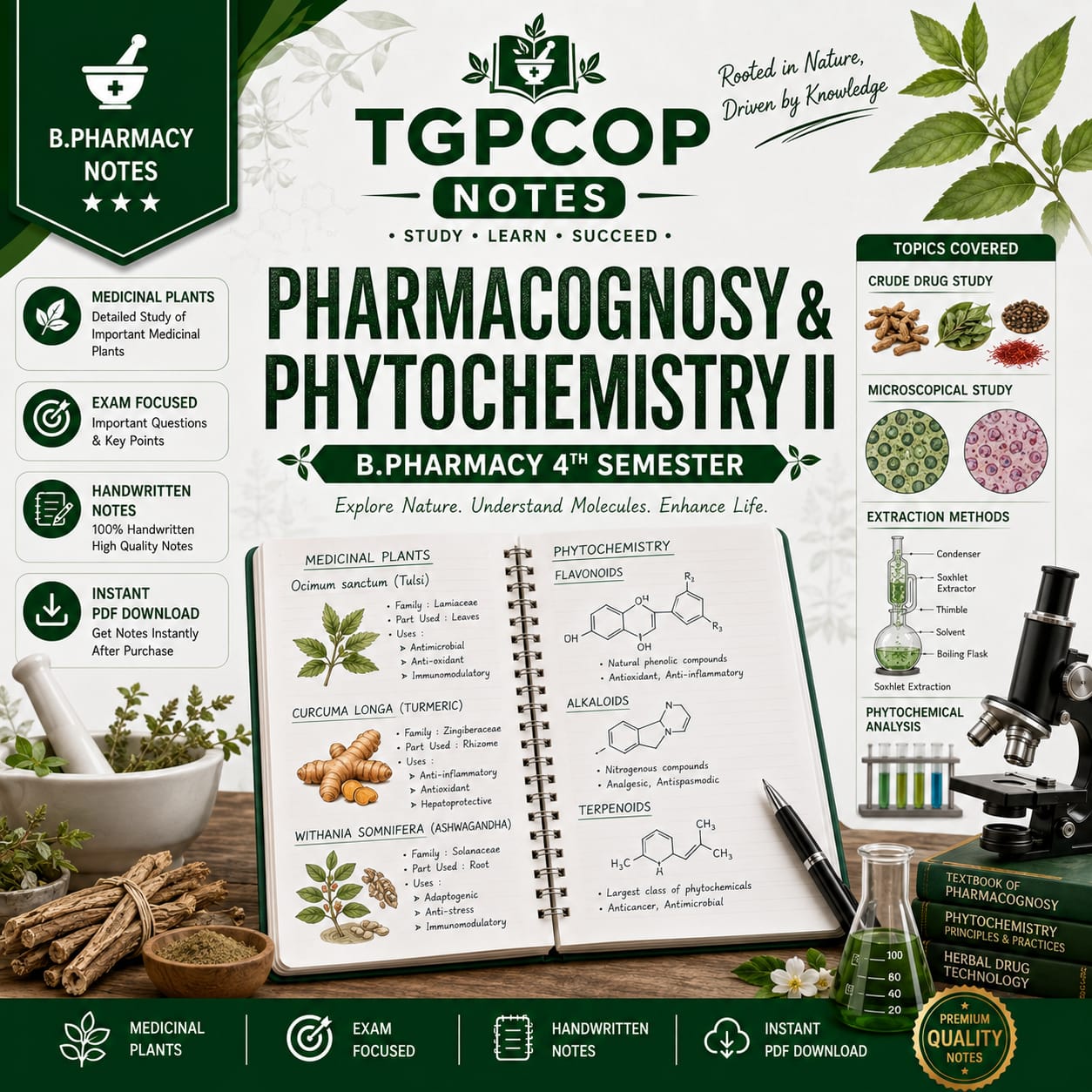 TGPCOP NOTES – Pharmacognosy & Phytochemistry II (B.Pharm 4th Sem)