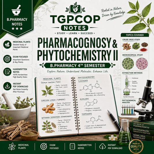TGPCOP NOTES – Pharmacognosy & Phytochemistry II (B.Pharm 4th Sem)