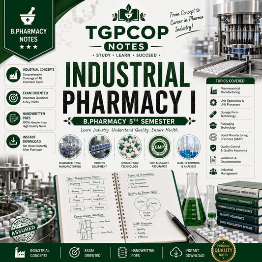 TGPCOP NOTES – Industrial Pharmacy I (B.Pharm 5th Sem)