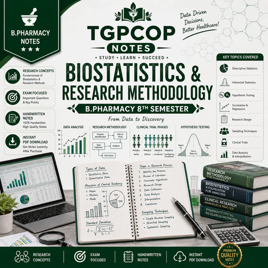 TGPCOP NOTES – Biostatistics & Research Methodology (B.Pharm 8th Sem)