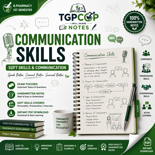 TGPCOP NOTES – Communication Skills (B.Pharm 1st Sem)