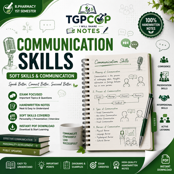 TGPCOP NOTES – Communication Skills (B.Pharm 1st Sem)