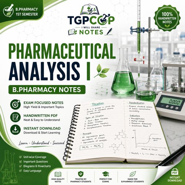 TGPCOP NOTES – Pharmaceutical Analysis I (B.Pharm 1st Sem)