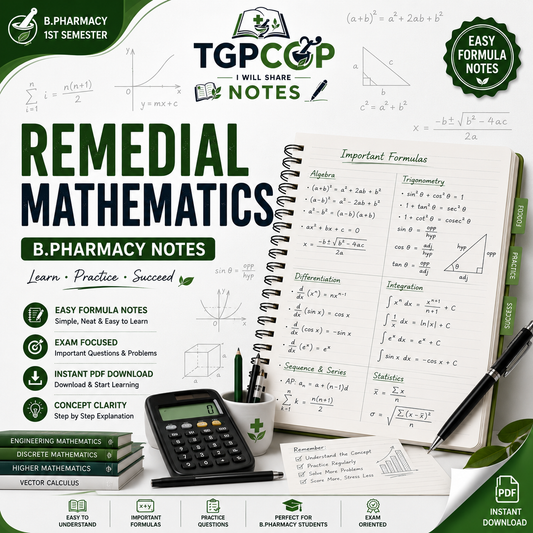 TGPCOP NOTES – Remedial Mathematics (B.Pharm 1st Sem)