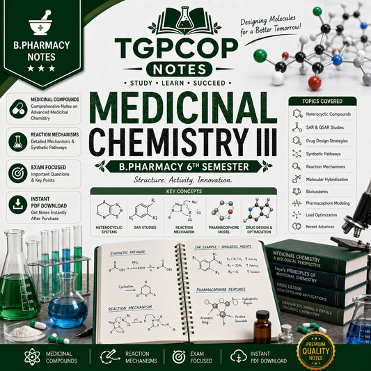 TGPCOP NOTES – Medicinal Chemistry III (B.Pharm 6th Sem)