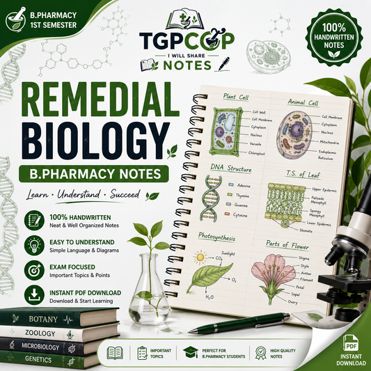 TGPCOP NOTES – Remedial Biology (B.Pharm 1st Sem)